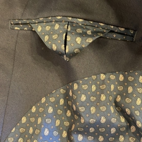 Chaps navy blue lined 50R back vent 2 button blazer - Picture 6 of 9